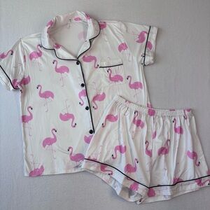 Flamingo Short Set Pajamas Size XL